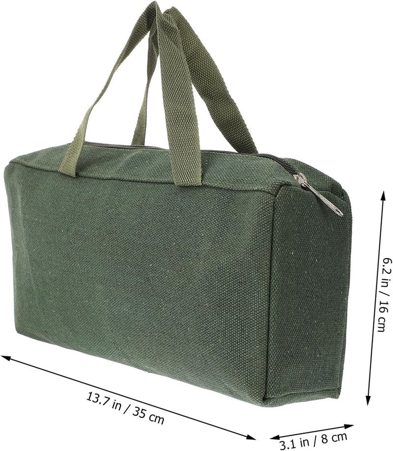 Zerodeko Heavy Duty Canvas Tool Tote Bag Multi-functional Tools Storage Pouch for Mechanics with Zipper Closure - Image 2