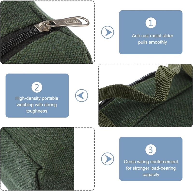 Zerodeko Heavy Duty Canvas Tool Tote Bag Multi-functional Tools Storage Pouch for Mechanics with Zipper Closure - Image 3