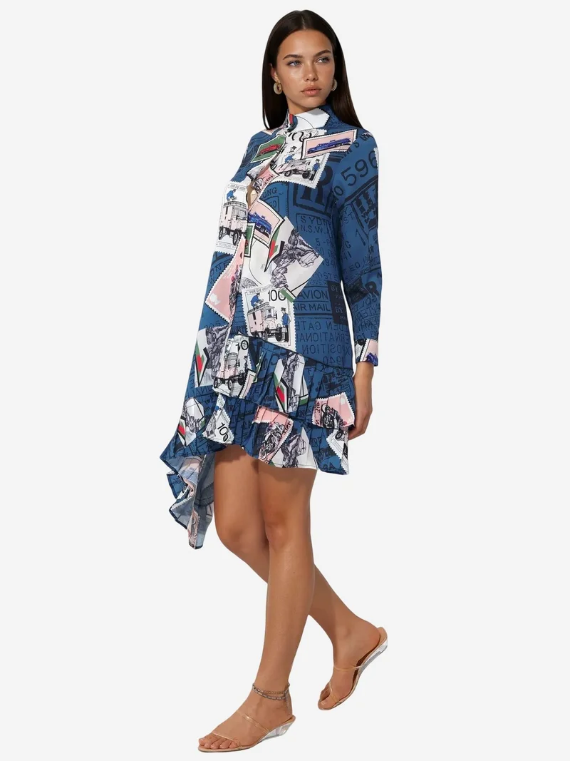 جينيفر Floral Chiffon Mini Dress