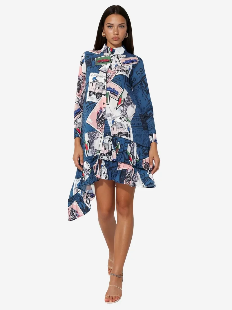 جينيفر Floral Chiffon Mini Dress