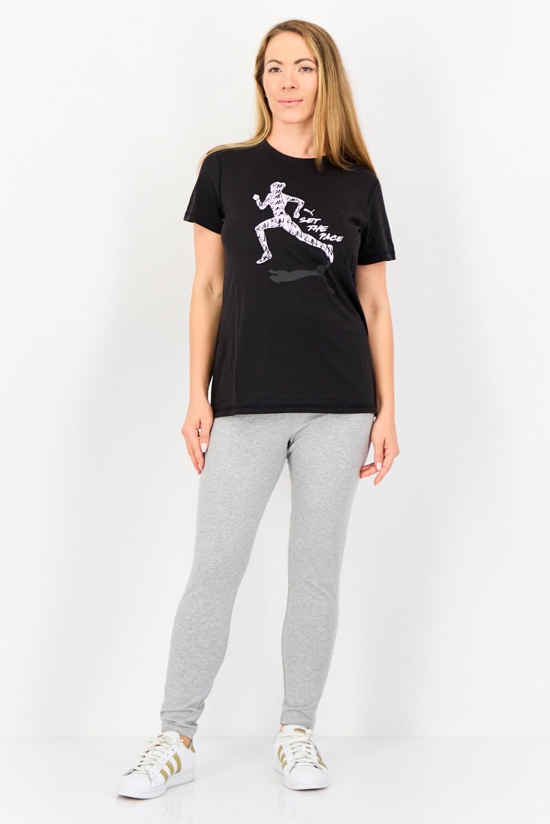 PUMA تي شيرت تدريب قصير الأكمام للنساء، أسود - Image 4