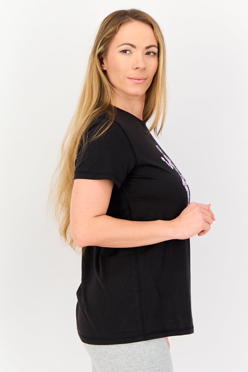 PUMA تي شيرت تدريب قصير الأكمام للنساء، أسود - Image 2