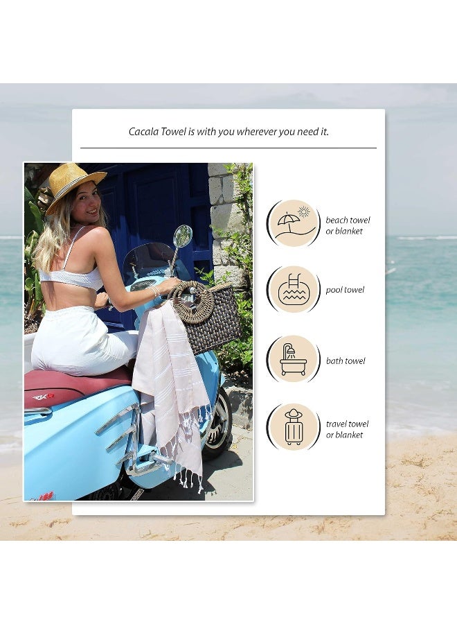 Cacala Lightweight and Thin Turkish Beach Towel 100 Cotton SandFree and QuickDrying Goodness Perfect as an Extra Large Travel Towel Beach Accessory or Gift for Beach Lovers 37 x 70 - Image 4