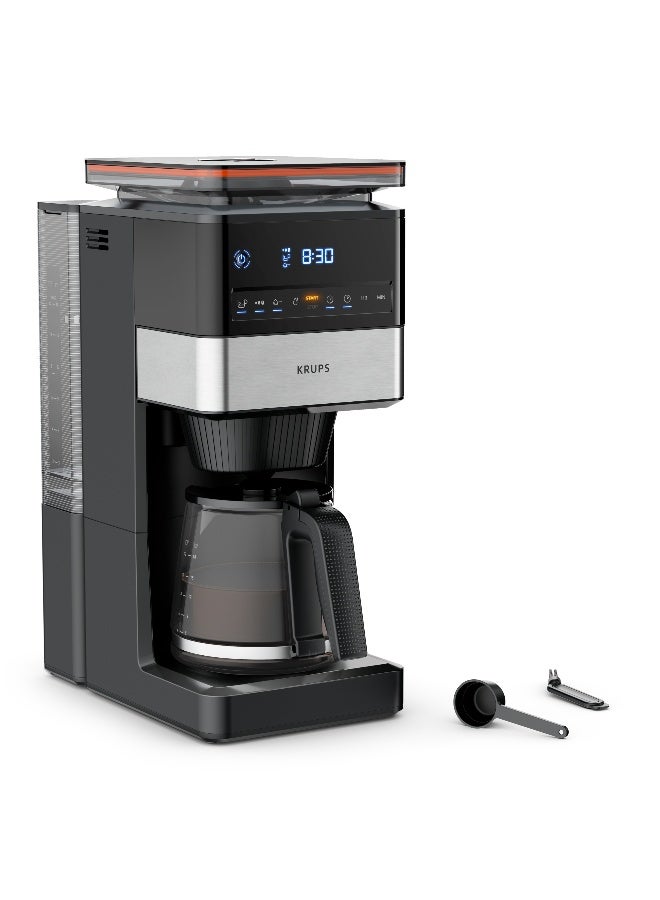 KRUPS Grind Aroma XL | Drip Coffee Maker | Detachable Conical Grinder | Easy Cleaning | Adjustable keep-warm function | 1.5 L Capacity | 12-18 Cups | 1050W | KM8428M0 1.5 L 1050 W KM8428M0 black - Image 1