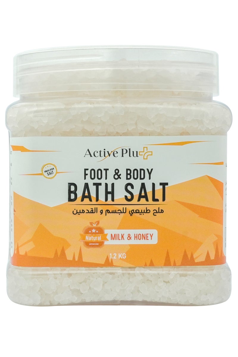 Active Plu+ Milk & Honey Bath Salt 1.2kg | Nourishing Spa-at-Home Soak for Soft & Smooth Skin