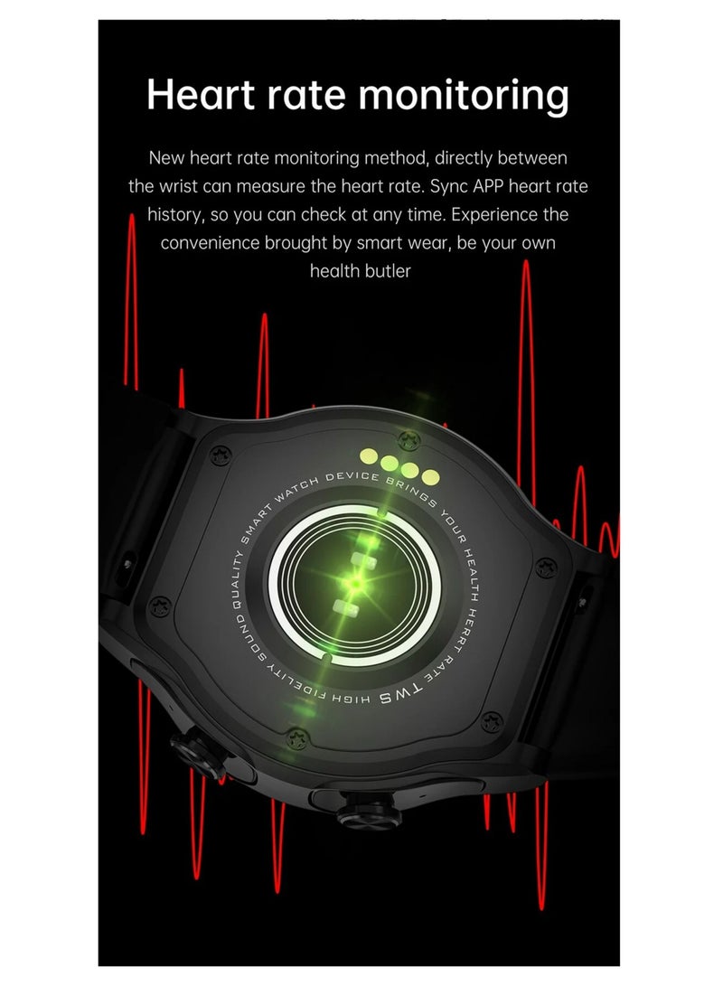 AROAQ GT69 Smart Watch TWS Earphone Heart Rate Blood Pressure  Oxygen BT Call Music Sports Men Women Smartwatch Gray - Image 5