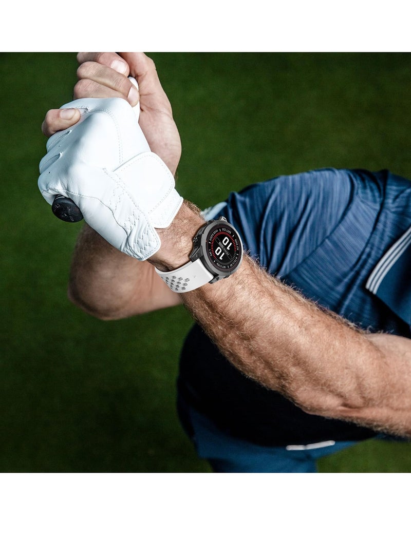 SOLARAE حزام ساعة مغناطيسي سيليكوني سريع التثبيت بقطر 26 مم لسلسلة Garmin Fenix - حزام مريح وقابل للتعديل ومتين متوافق مع Fenix 7X و 6X Pro و 5X Plus والمزيد. - Image 2