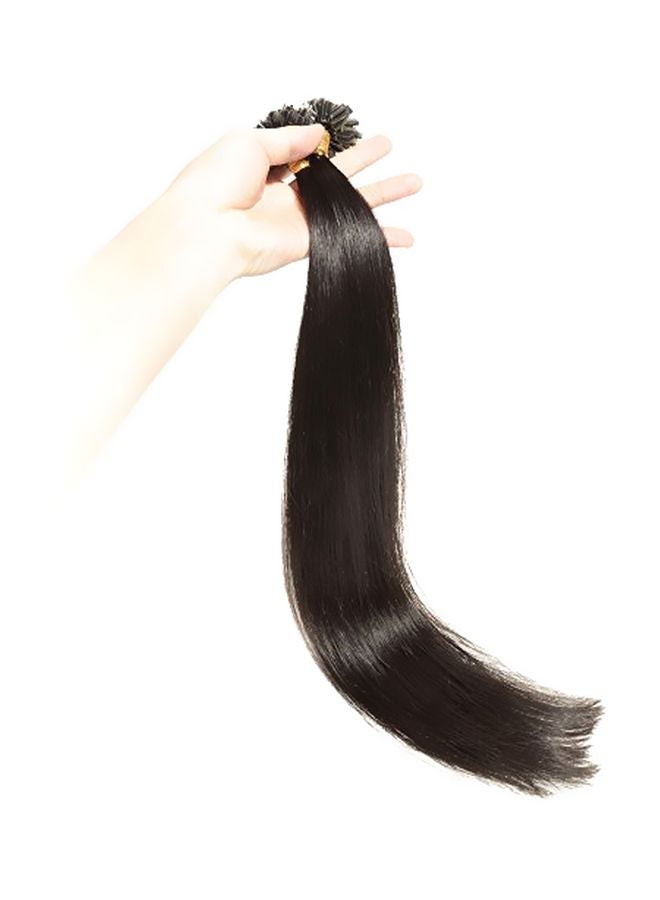 Aknur 100 Strands Human Hair Extension 1B Natural Black 16inch - Image 3