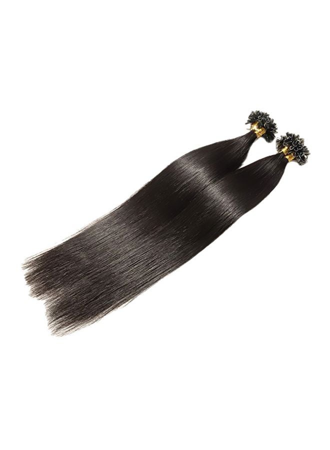 Aknur 100 Strands Human Hair Extension 1B Natural Black 16inch - Image 1