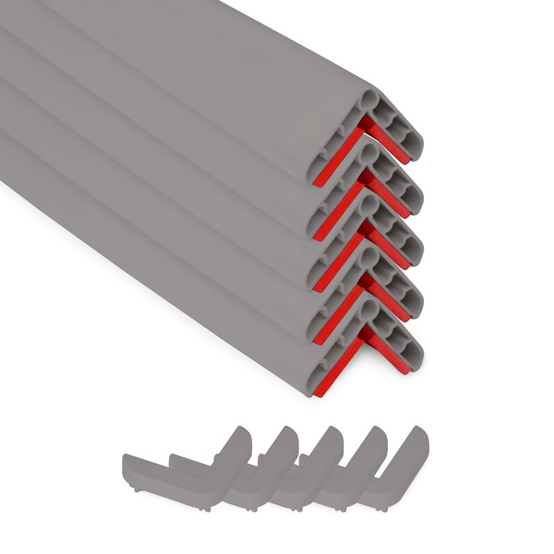 Rubber Bond Wall Corner Guard Edge Protector 1x1x36 inch Baby Proofing Corner Guards  SelfAdhesive Furniture Edge Strips for Home  Office 5 Pack Gray