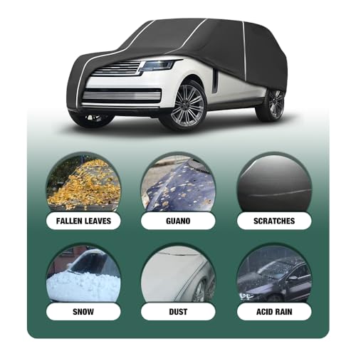 BERKSYDE Fluorescent Strip Design Waterproof Car Cover Compatible for Range Rover 2011-2024 All Weather 6 Layers Full Car Cover with Storage Bag (11-24 Range Rover) - Image 2