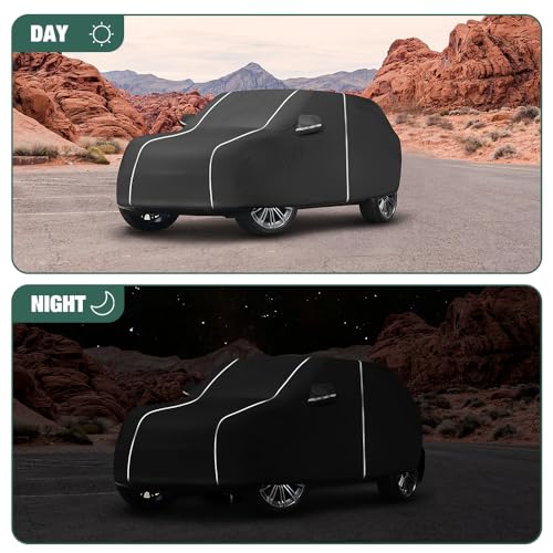 BERKSYDE Fluorescent Strip Design Waterproof Car Cover Compatible for Range Rover 2011-2024 All Weather 6 Layers Full Car Cover with Storage Bag (11-24 Range Rover) - Image 4