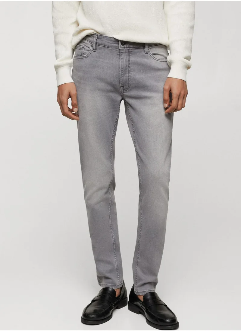 Mango Man Skinny Fit Light Wash Jeans