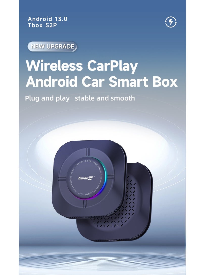 Carlinkit CarlinKit 4GB+64GB Android 13 Car Box: SM6155 Processor｜Blazing Speed｜Fluid Display｜Massive Storage｜Instant Connect｜Drive Focus Mode - Minimize Phone Distraction with CarPlay Split-View Dashboard｜Safe Driving Features｜Compatible with OEM Vehicles｜Enjoy Entertainment Website - Image 1