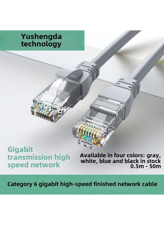 Generic Category 6 CAT6 Gigabit Broadband High-speed Network Cable Eight-core Twisted Pair Engineering Home Decoration Home Network Finished Jumper-Color:White Category 6 Gigabit-Line Length:40m  - Image 1