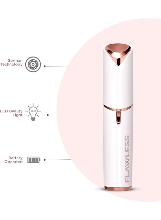 Flawless Facial Hair Remover, Removes Hair Instantly & Pain Free, Built In Light, Double Ring Plated With 18k Gold, - Image 2