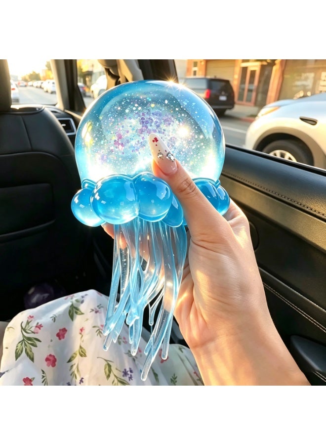 Jelly Squish Blue Jellyfish Fidget Toy - Super Solid Squish Stress Relief Sensory Squeeze Toy for Kids & Adults, Anti-Anxiety ADHD Focus Desk Toy（BLUE） - Image 1