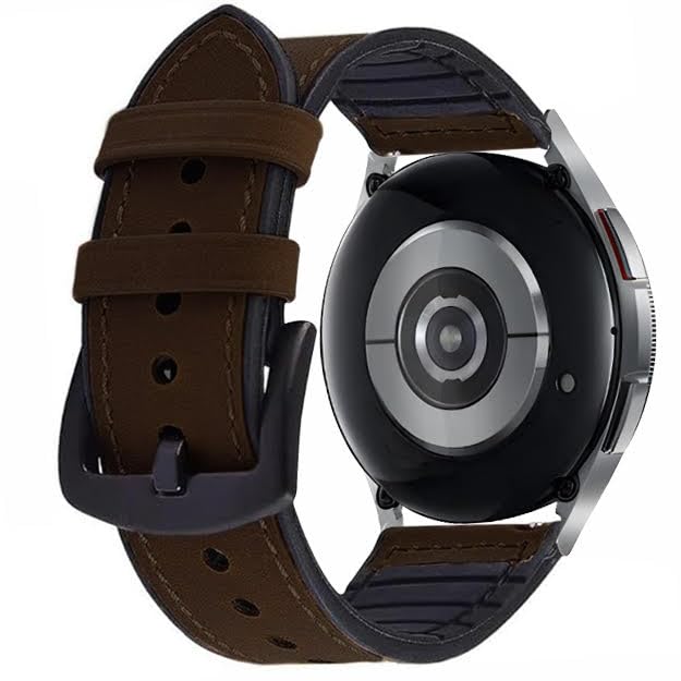 GadgetBite 20mm Vegan Leather Smartwatch Strap with Metal Buckle - Stylish and Durable Band Compatibility with Amazfit GTS 2 Mini, Amazfit Bip/Bip U/Pro/Lite Compatible All 20MM Watches (Brown) - Image 2