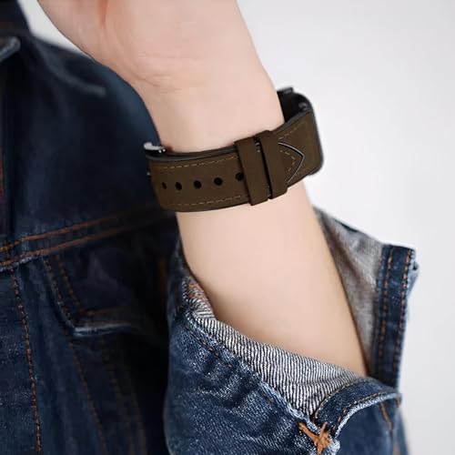 GadgetBite 20mm Vegan Leather Smartwatch Strap with Metal Buckle - Stylish and Durable Band Compatibility with Amazfit GTS 2 Mini, Amazfit Bip/Bip U/Pro/Lite Compatible All 20MM Watches (Brown) - Image 5