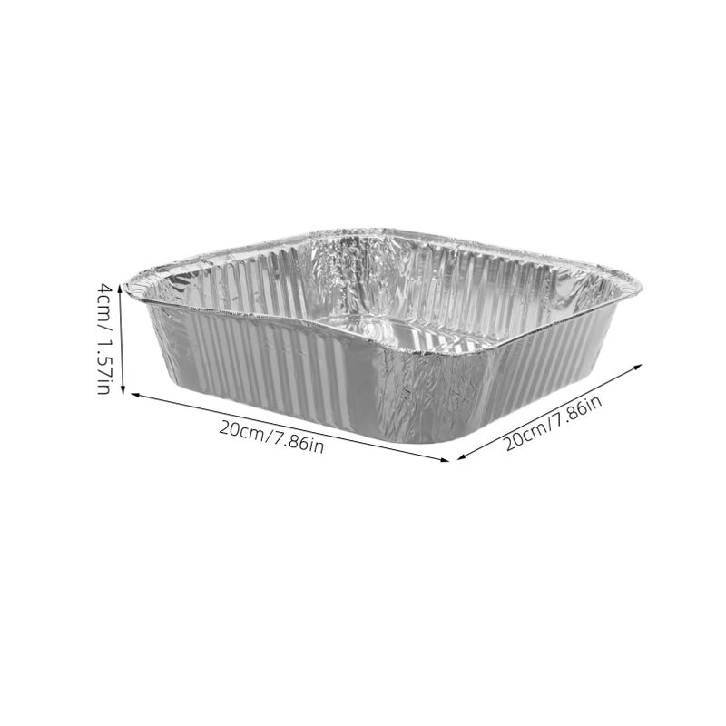30Pcs Disposable Aluminum Foil Pans Square 8 Inch For Air Fryer Oven Baking - Image 3