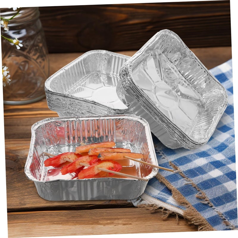 30Pcs Disposable Aluminum Foil Pans Square 8 Inch For Air Fryer Oven Baking - Image 5