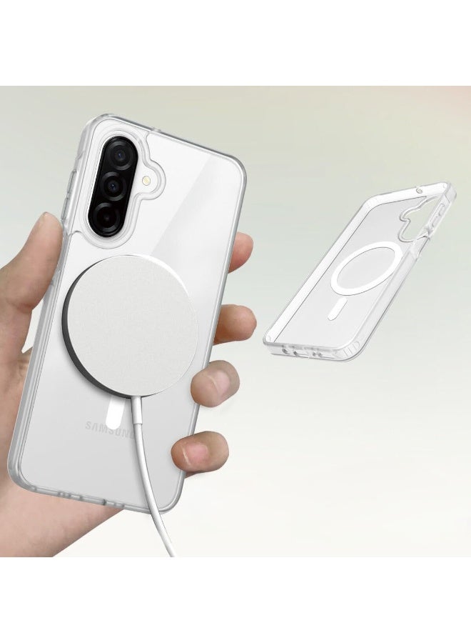 جراب لهاتف Samsung Galaxy A17، جراب مغناطيسي عسكري للحماية من السقوط ومضاد للاصفرار، جراب هاتف محمول قوي ومتين مقاوم للصدمات، جراب شفاف (شفاف) - Image 4