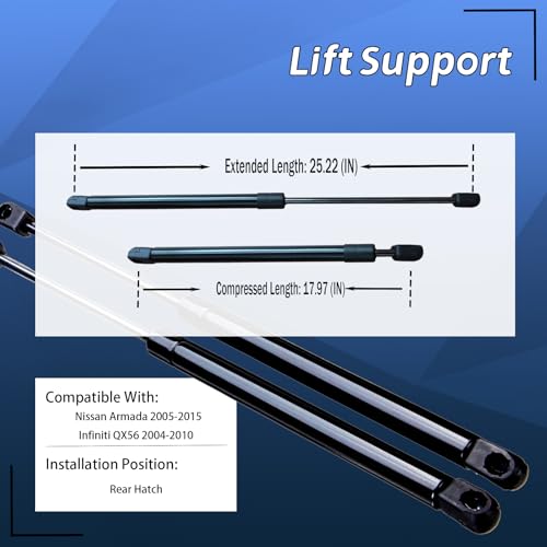 ZINSUXT Rear Hatch Struts Tailgate Lift Supports Trunk Liftgate Struts Gas Spring for Nissan Armada 2005-2015，Infiniti QX56 2004-2010 - Image 4