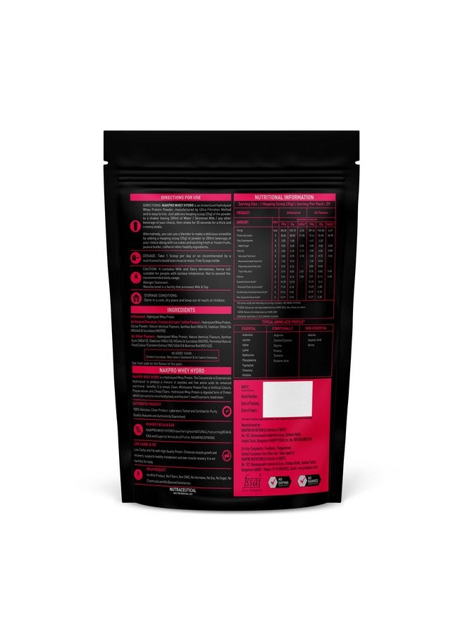 NAKPRO HYDRO Whey Protein Hydrolyzed | 24.89g Protein, 5.45g BCAA | Easy Mixing, Low Carbs, Easy Digesting Whey Protein Supplement Powder for Men, Women & Athletes | 1 Kg (Vanilla) - Image 2