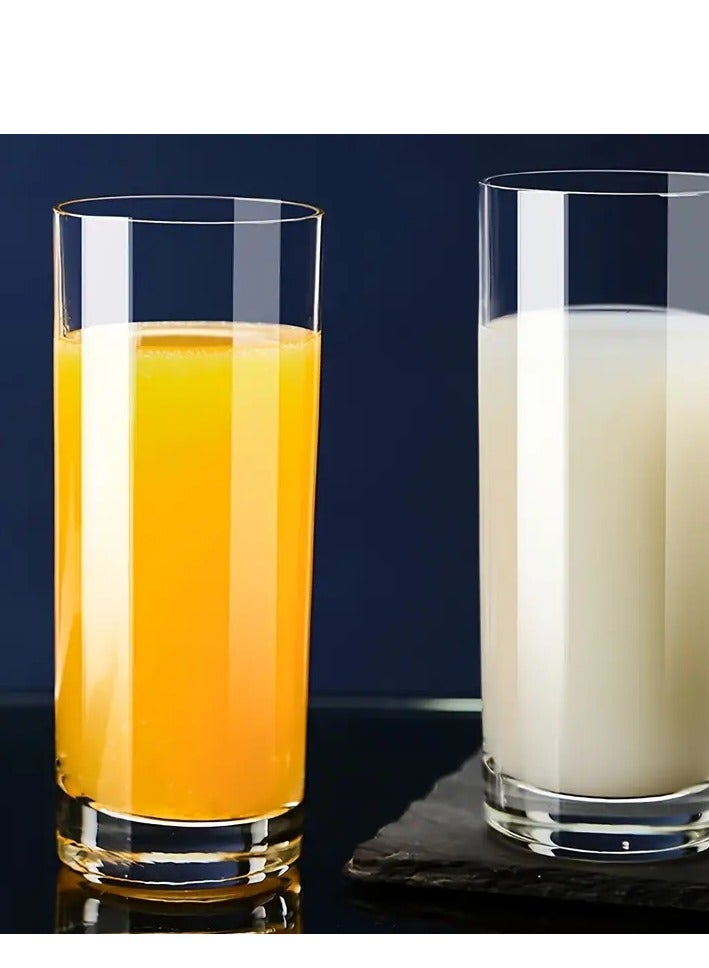 Vitacelli Set of 6 High-Quality Glass Tumbler Cups for Juice and Cold Beverages, Handblown Thick Lead-Free Insulated Glassware, Multipurpose Drinking Glasses, Hand Wash Only - Reusable Clear Glass Drinkware 130 ml - Image 1