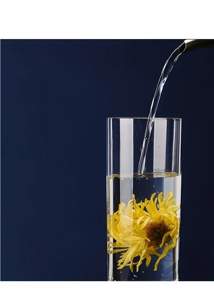 Vitacelli Set of 6 High-Quality Glass Tumbler Cups for Juice and Cold Beverages, Handblown Thick Lead-Free Insulated Glassware, Multipurpose Drinking Glasses, Hand Wash Only - Reusable Clear Glass Drinkware 130 ml - Image 3