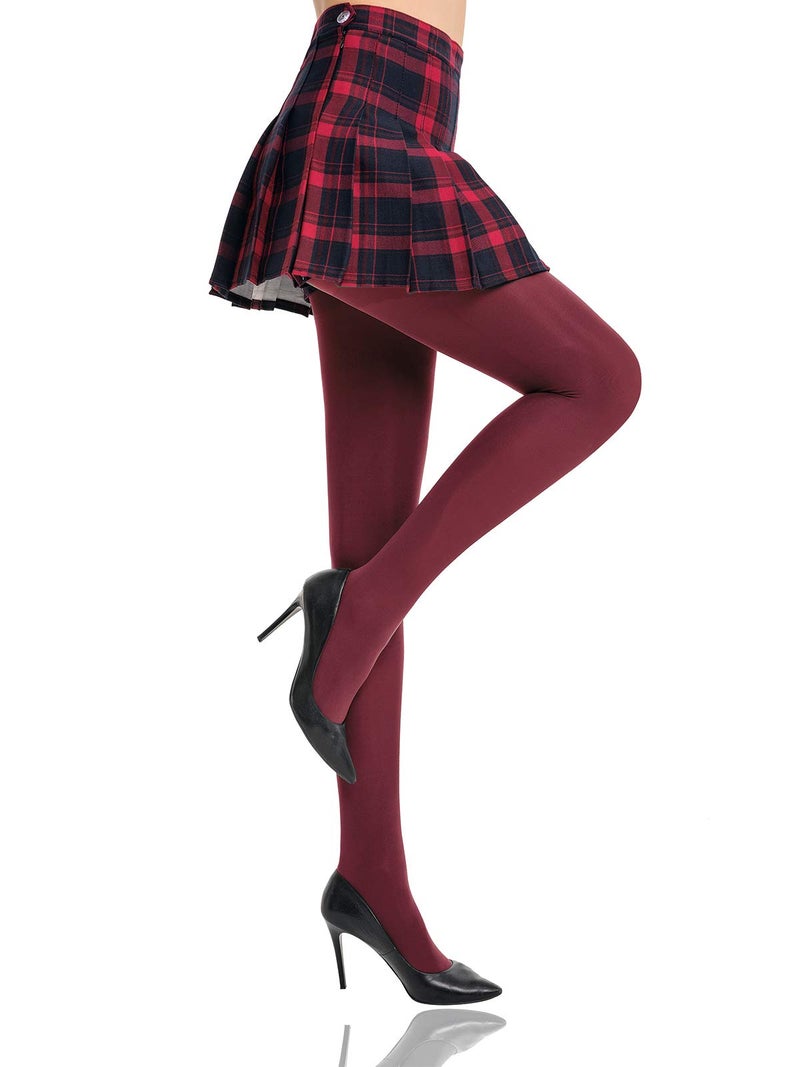 HONENNA Women's Control Top High Elastic Soft Opaque Pantyhose Tights - Image 1