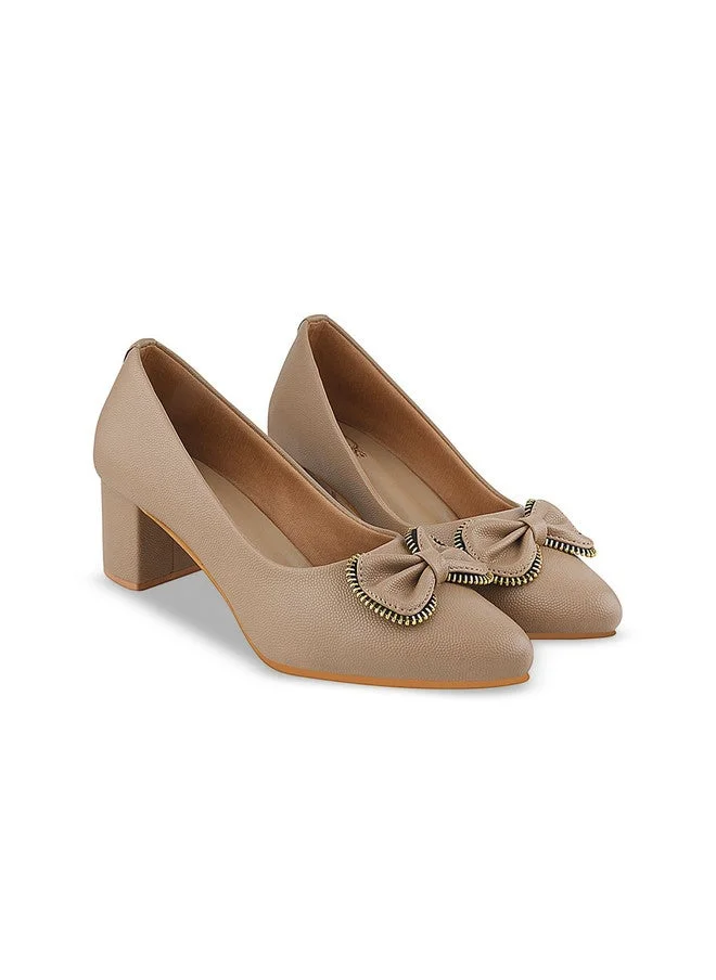 شوتوبيا Shoetopia Girls Pointed Toe Block Heel Pumps with Bows