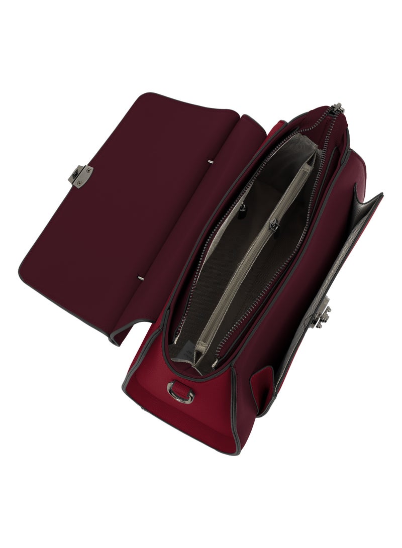 Parajohn Prime Collection Women's Premium PU Leather Handbag with Top Handle & Shoulder Strap, Elegant Lock Closure Tote Bag - Image 2