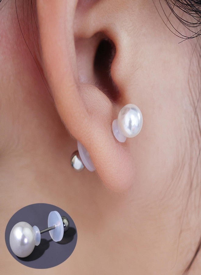 Melimarry 0.55 Inch Silicone Earring Backs Stoppers for Piercings, Clear Discs, 14mm, Non-Pull Stabilizer Pads for Healing Earlobe Support Patches (50 pcs) - Image 3