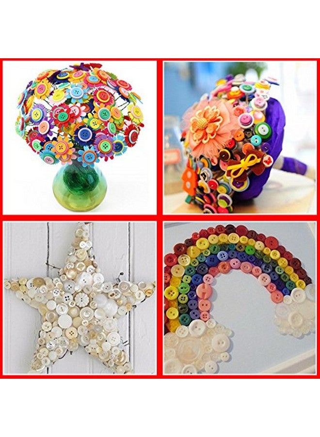YAKA 300-600 Pcs Assorted Mixed Color And Size Resin Buttons 2 And 4 Holes Round Children'S Manual Button Painting Craft For Sewing Diy Handmade Ornament,Decorations(Brown) - Image 3