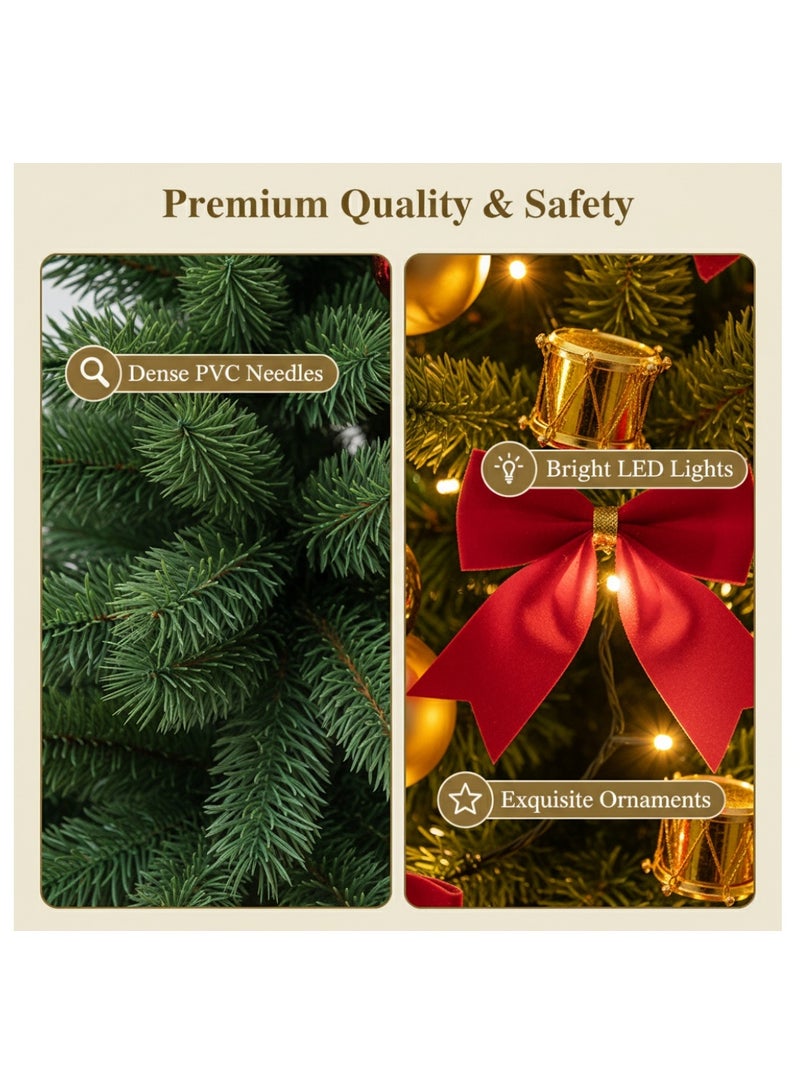 كوول تشيك 20 بوصة/50 سم شجرة عيد الميلاد السطحية، شجرة عيد الميلاد الصغيرة الاصطناعية مع أضواء سلسلة الصمام والزخارف الداخلية ديكور لعيد الميلاد - Image 4