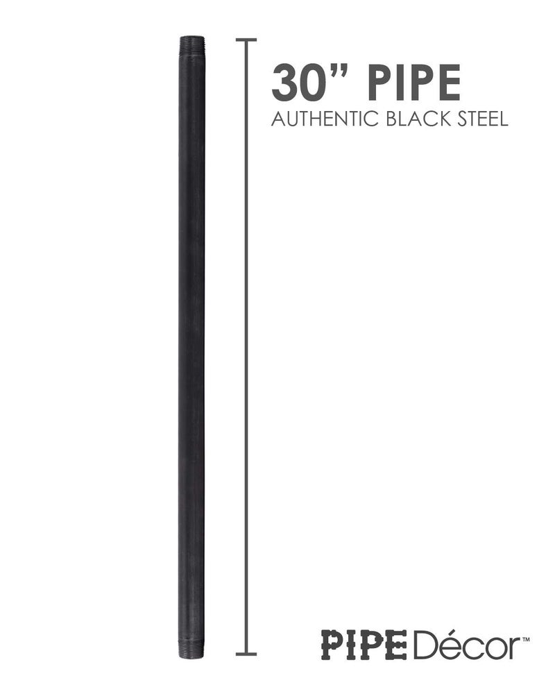 PIPE DECOR 1" x 30" Black Steel Plumbing Pipe, 4-Pack, Pre Cut Connector, Industrial Steel Grey Fits Standard One Inch Threaded Black Malleable Iron Fittings, Build Vintage DIY Furniture - Image 4