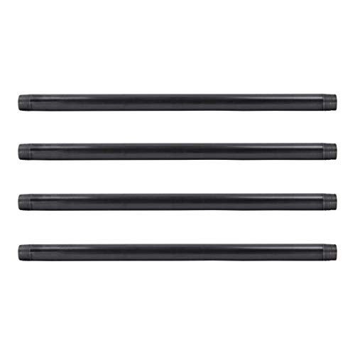 PIPE DECOR 1" x 30" Black Steel Plumbing Pipe, 4-Pack, Pre Cut Connector, Industrial Steel Grey Fits Standard One Inch Threaded Black Malleable Iron Fittings, Build Vintage DIY Furniture - Image 1
