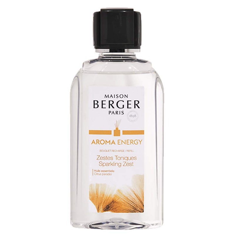 Maison Berger  Aroma Energy  Sparkling Zest  Air Freshener  Fragrance Refill for Reed Sticks and Ceramic Diffuser  676 Fluid Ounces  200 Milliliters