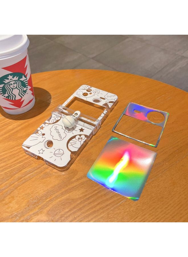جرس ليزر كات ثلاثي الأبعاد لهاتف OpN3flip جراب هاتف بشاشة قابلة للطي لهاتف Huawei Purax هارد شل للنساء - اللون: Doraemon Bell Laser Paper-نموذج قابل للتطبيق: لهاتف Xiaomi MIX Flip
