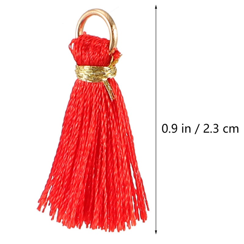 30pcs Red Tassel Pendants with Gold Loop DIY Jewelry Making Keychain Craft Accessories - Image 3