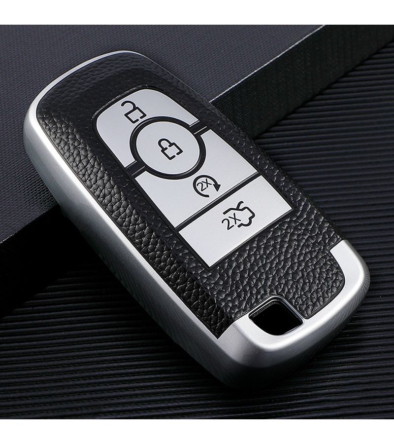 Red Leather Key Cover For Ford With Textured Wear Resistant And Scratch Proof Protection - Image 5