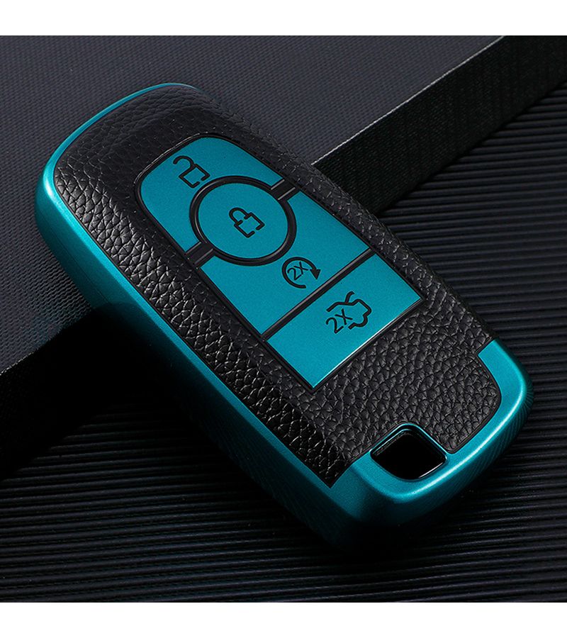 Red Leather Key Cover For Ford With Textured Wear Resistant And Scratch Proof Protection - Image 4