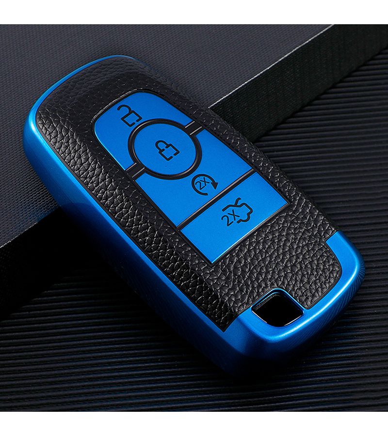 Red Leather Key Cover For Ford With Textured Wear Resistant And Scratch Proof Protection - Image 3
