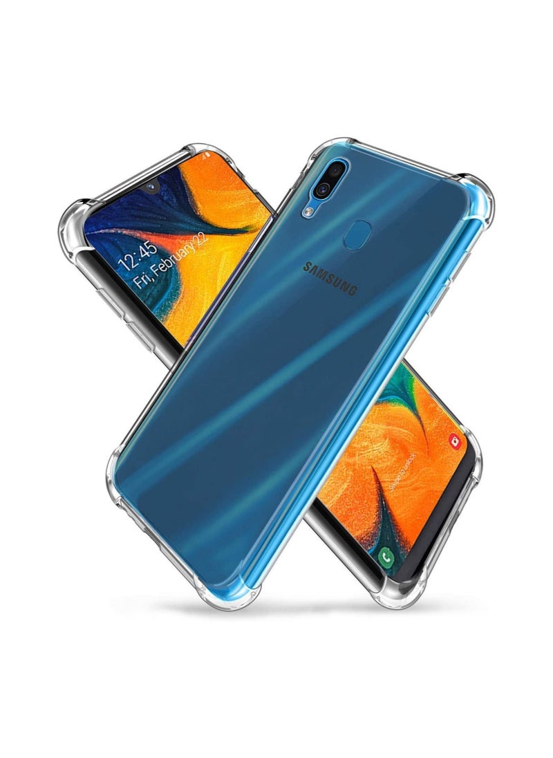 غطاء حماية لجهاز سامسونج جالاكسي A30 مع امتصاص للصدمات وحواف ناعمة شفاف (شفاف) - Image 1