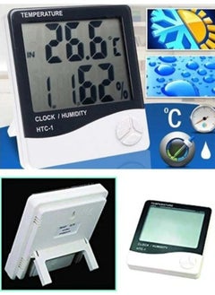 Qasul Digital Thermometer Temperature Humidity Meter Room Temperature Alarm Table Clock  - Image 4