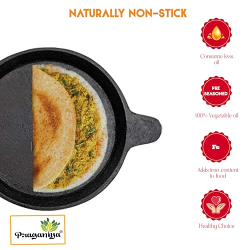 PRAGANIYA Cast Iron Tawa for Dosa/Roti/Fish Fry - Multi Purpose Tawa (10INCH) - Image 3