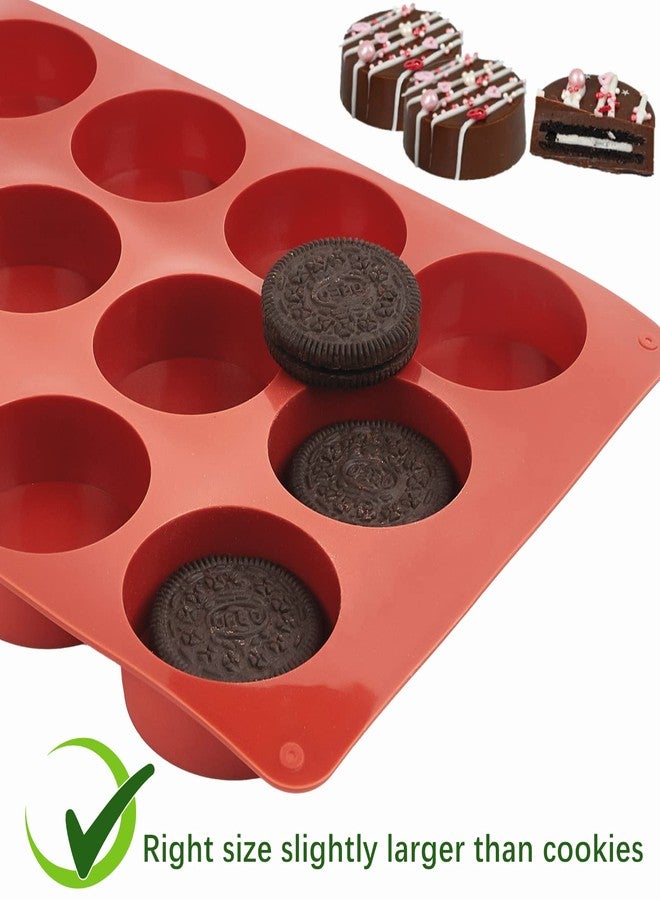 Ocmoiy 2 Inch Ore Mold Round Silicone Molds for Chocolate Covered Ore Cookie, Mini Cake, Candy, Dessert, Jelly, 24 Cups Cylinder Baking Mold Set of 2 - Image 4