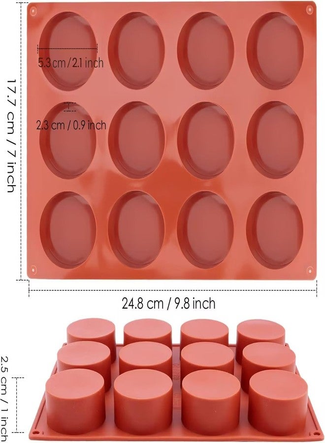 Ocmoiy 2 Inch Ore Mold Round Silicone Molds for Chocolate Covered Ore Cookie, Mini Cake, Candy, Dessert, Jelly, 24 Cups Cylinder Baking Mold Set of 2 - Image 2