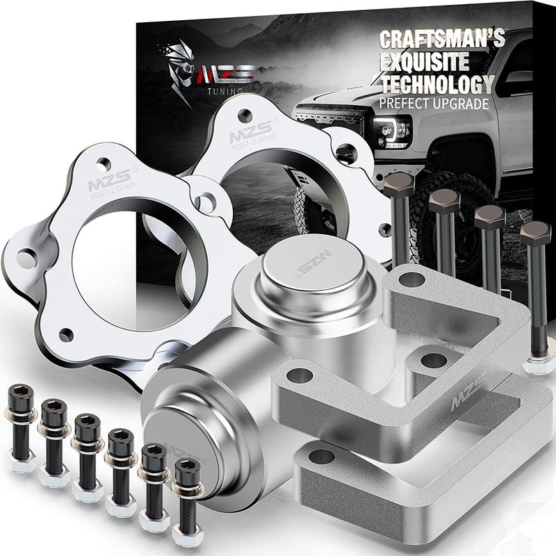 MZS Leveling Kit 35 Front Lift  2 Rear Coil Spring Spacers Compatible with 20072020 Tahoe20072020 Suburban Yukon 1500 6Lug20072013 Avalanche 1500 6Lug 2x2 4x4 Aluminum